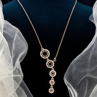 FS Collection Rose Gold Plated Austrian Stone Chain Pendant