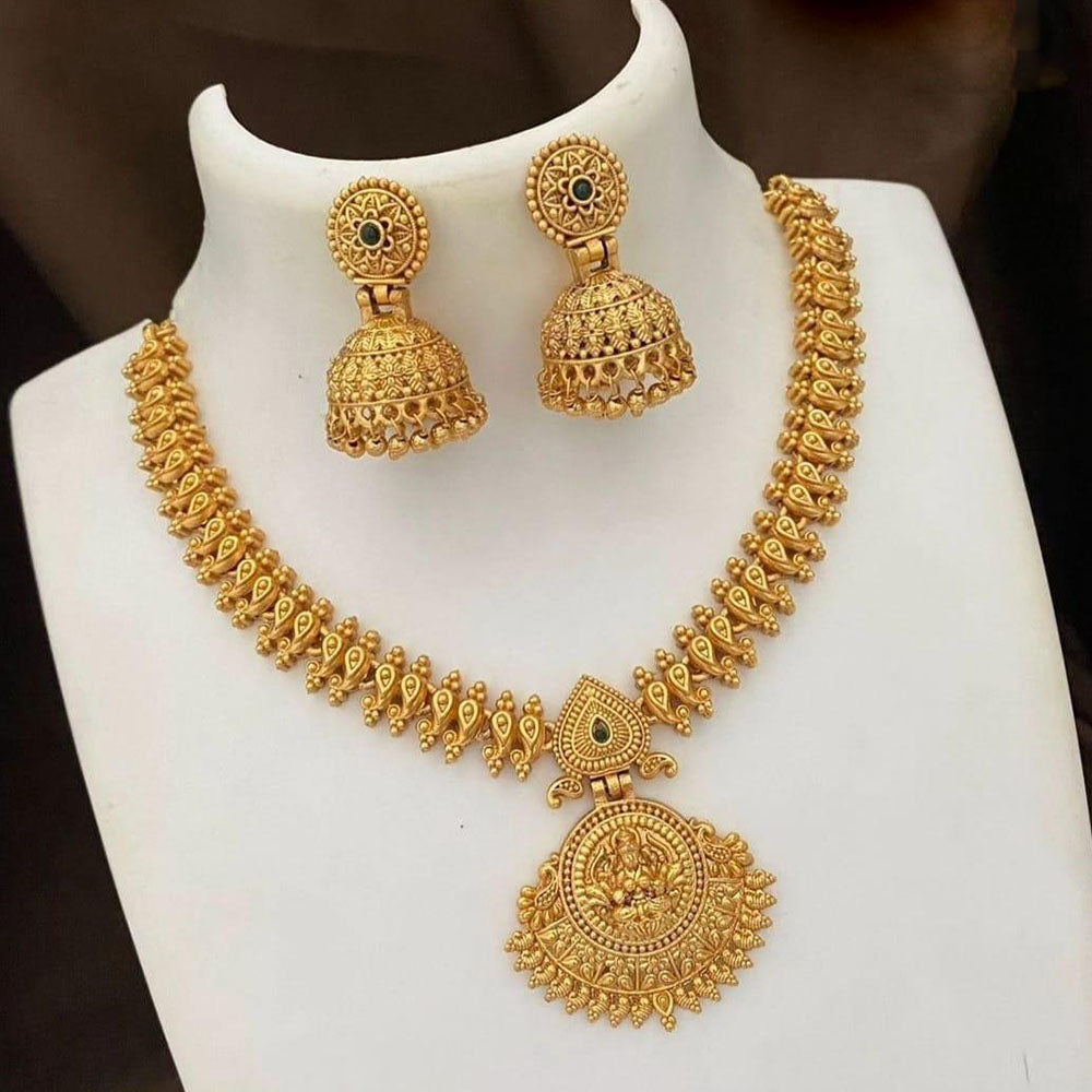 FS Collection Gold Plated Temple Necklace Set