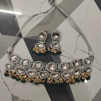 FS Collection 2 Tone Plated Crystal Stone Choker Necklace Set