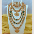FS Collection Gold Plated Pota Stone Temple Necklace Combo