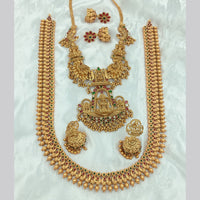 FS Collection Gold Plated Pota Stone Temple Necklace Combo