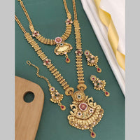 FS Collection Gold Plated Pota Stone Necklace Combo