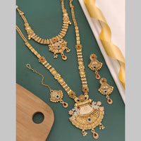 FS Collection Gold Plated Pota Stone Necklace Combo