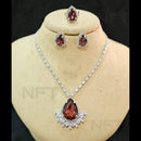 FS Collection Silver Plated AD Necklace Set
