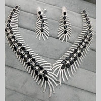 FS Collection Silver Plated AD Necklace Set