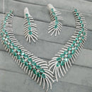FS Collection Silver Plated AD Necklace Set