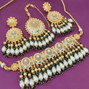 FS Collection Gold Plated Kundan And Meenakari Choker Necklace Set