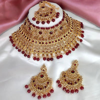 FS Collection Gold Plated Austrian Stone Choker Necklace Set