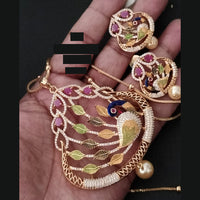 FS Collection Gold Plated AD Chain Pendent Set