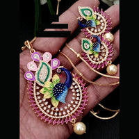 FS Collection Gold Plated AD Chain Pendent Set