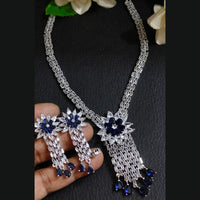 FS Collection Silver Plated AD Necklace Set