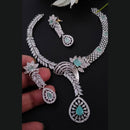 FS Collection Silver Plated AD Necklace Set