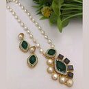 FS Collection Gold Plated Austrian Stone And Pearls Long Necklace Set