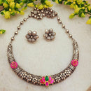 FS Collection 2 Tone Plated Kundan And Pearls Necklace Set