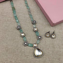 FS Collection 2 Tone Austrian Stone And Beads Long Necklace Set