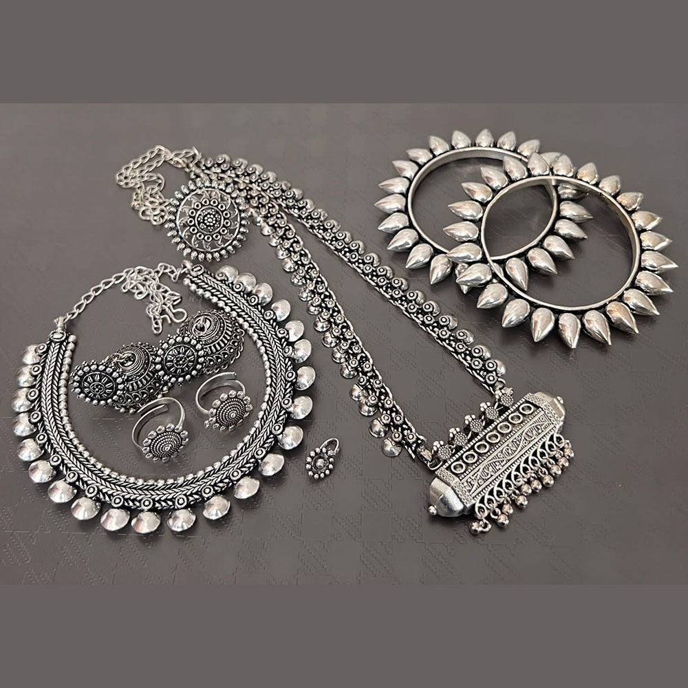 FS Collection Oxidised Plated Jewellery Combo