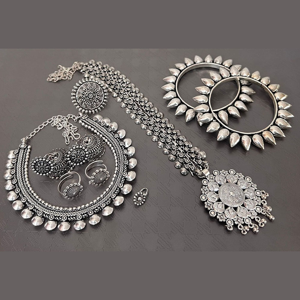 FS Collection Oxidised Plated Jewellery Combo
