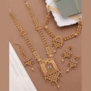FS Collection Gold Plated Pota Stone Double Necklace Set