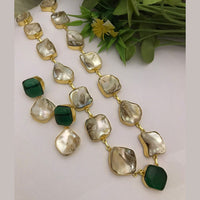 FS Collection Gold Plated Mother Of Pearls Long Necklace Set
