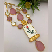 FS Collection Gold Plated Mother Of Pearls Necklace Set