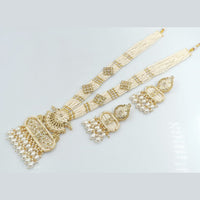 FS Collection Gold Plated Crystal Stone Long Necklace Set