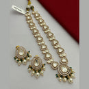 FS Collection Gold Plated Polki Kundan Stone And Pearls Necklace Set