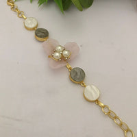 FS Collection Gold Plated Pearl Bracelet