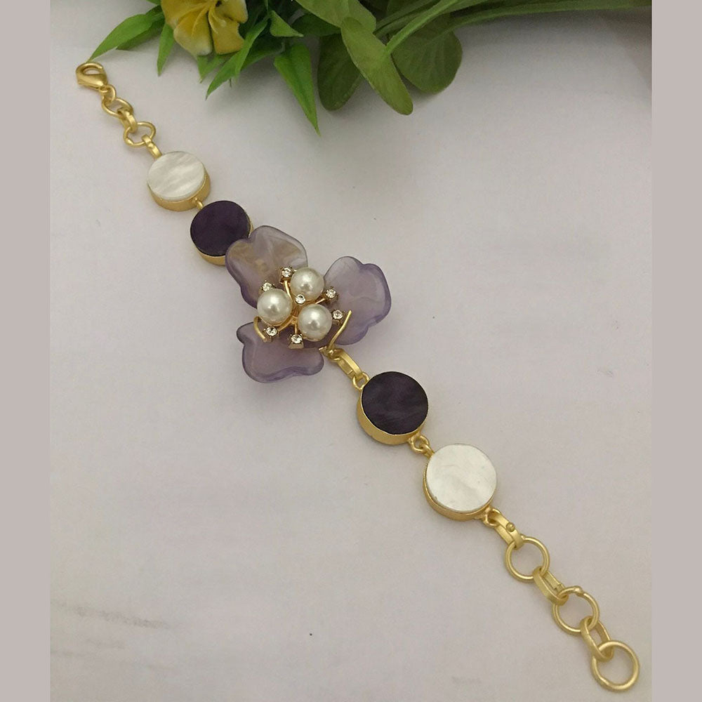 FS Collection Gold Plated Pearl Bracelet