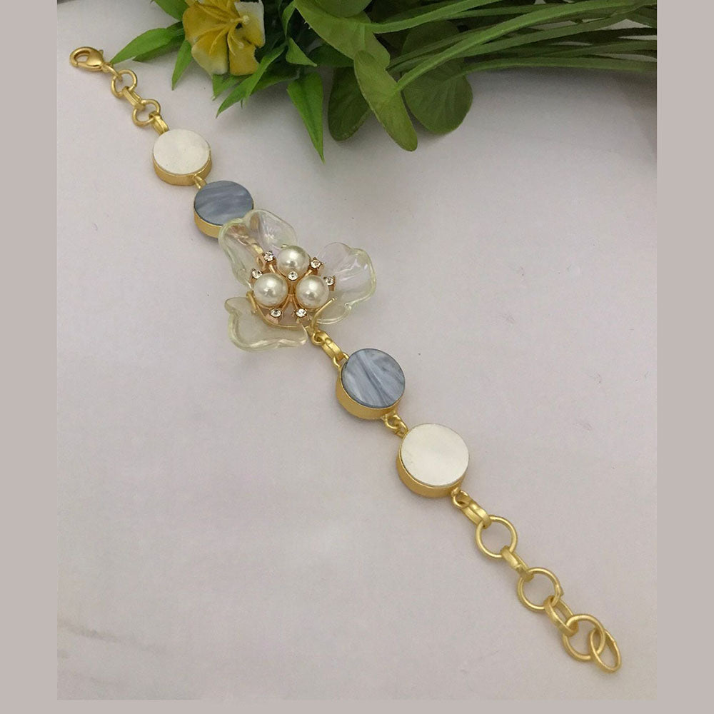 FS Collection Gold Plated Pearl Bracelet