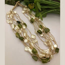 FS Collection Gold Plated Mother Of Pearl Necklace Set