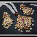 FS Collection Gold Plated Pota Stone Long Necklace Set