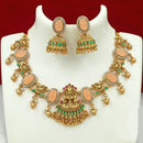 FS Collection Gold Plated Austrian Stone Temple Necklace Set
