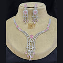 FS Collection Silver Plated AD Stone Necklace Set