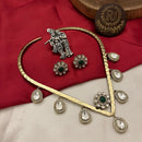 FS Collection Gold Plated Austrian Stone Temple Necklace Set