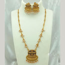 FS Collection Gold Plated Pearl Long Necklace Set