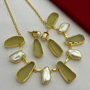 FS Collection Gold Plated Stone Necklace Set