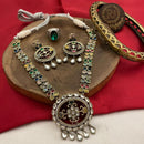 FS Collection 2 Tone Plated Kundan Stone Necklace Set