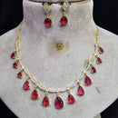 FS Collection Gold Plated Austrian Stone Necklace Set