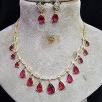 FS Collection Gold Plated Austrian Stone Necklace Set