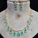 FS Collection Gold Plated Austrian Stone Necklace Set