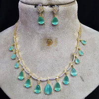 FS Collection Gold Plated Austrian Stone Necklace Set
