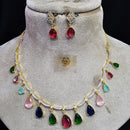 FS Collection Gold Plated Austrian Stone Necklace Set
