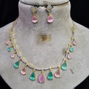 FS Collection Gold Plated Austrian Stone Necklace Set