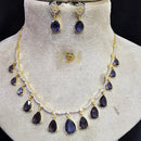 FS Collection Gold Plated Austrian Stone Necklace Set