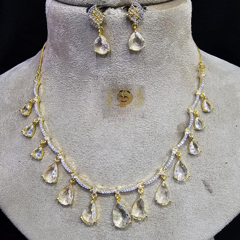 FS Collection Gold Plated Austrian Stone Necklace Set
