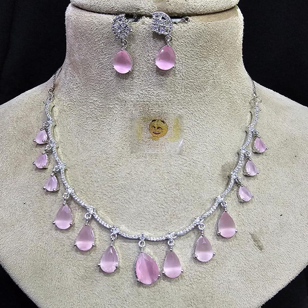 FS Collection Silver Plated Austrian Stone Necklace Set