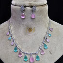 FS Collection Silver Plated Austrian Stone Necklace Set