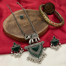 FS Collection Oxidised Plated Necklace Set