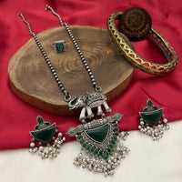 FS Collection Oxidised Plated Necklace Set