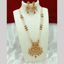 FS Collection Gold Plated Pearl Long Necklace Set